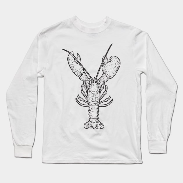 Lobster illustration Long Sleeve T-Shirt by JDawnInk